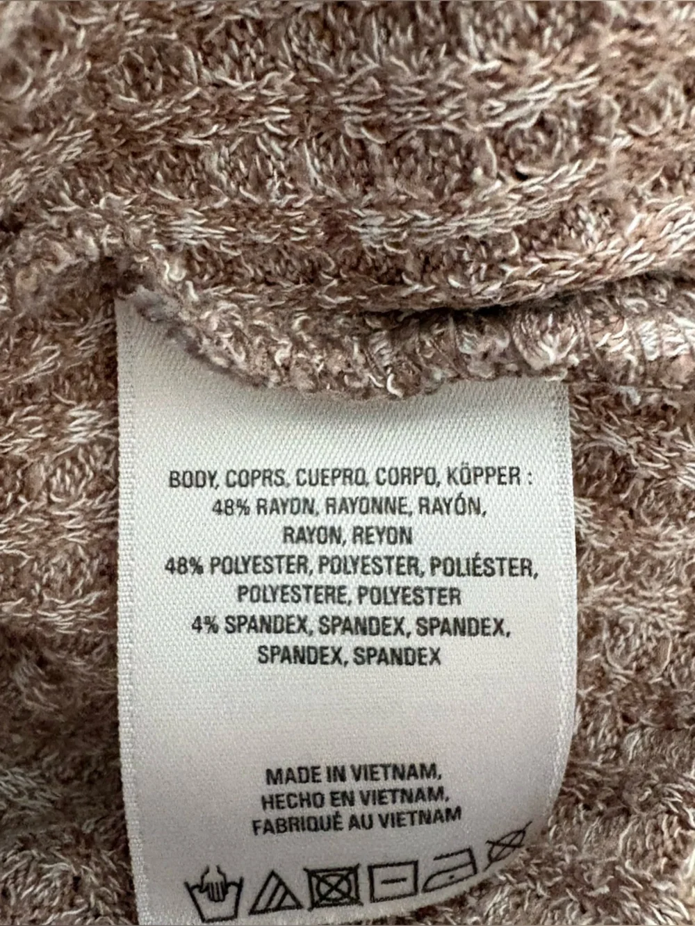 Akemi + Kin‎ Anthropologie Faux Wrap Thermal Tan Sweater Womens Large